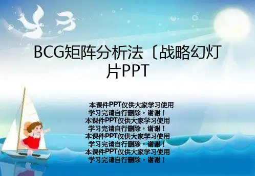 BCG矩阵分析法(战略幻灯片PPT