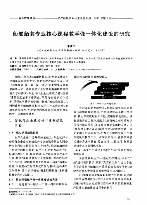 船舶舾装专业核心课程教学做一体化建设的研究