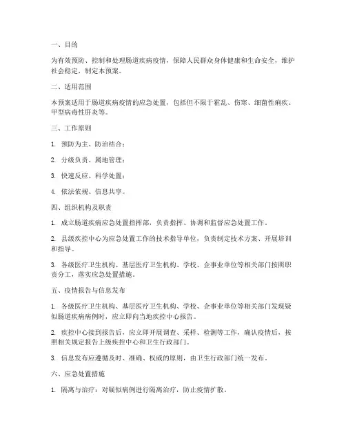 肠道疾病应急处置预案