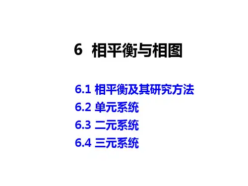 材料科学基础课件第六章--相平衡与相图