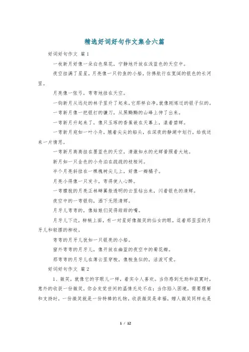 精选好词好句作文集合六篇