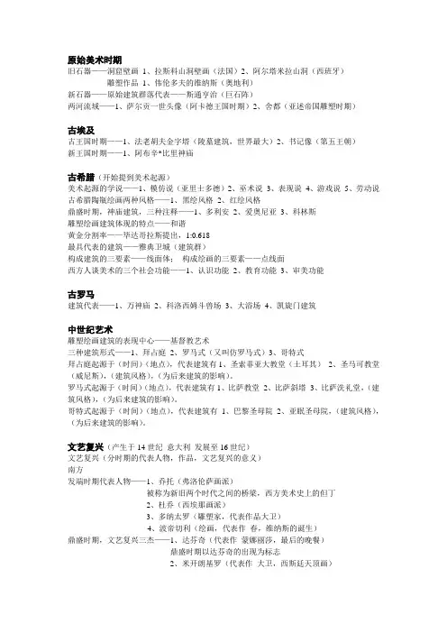西方美术鉴赏 复习题