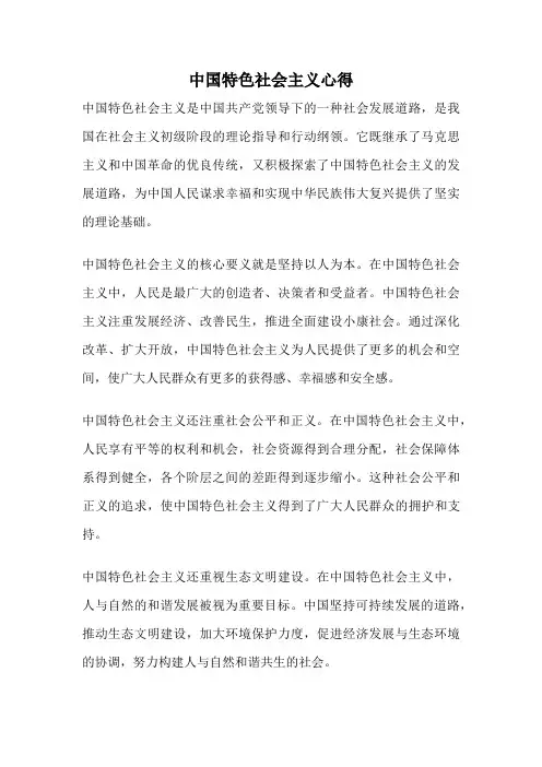 中国特色社会主义心得