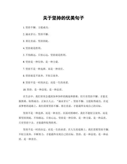 关于坚持的优美句子