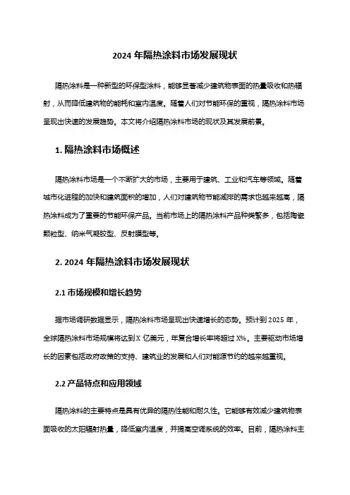 2024年隔热涂料市场发展现状