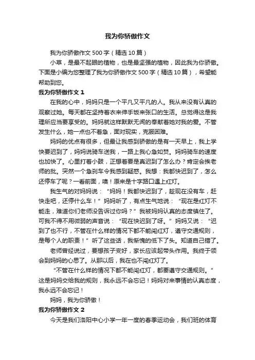 我为你骄傲作文500字（精选10篇）
