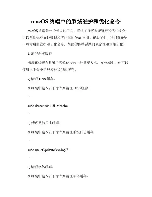 macOS终端中的系统维护和优化命令