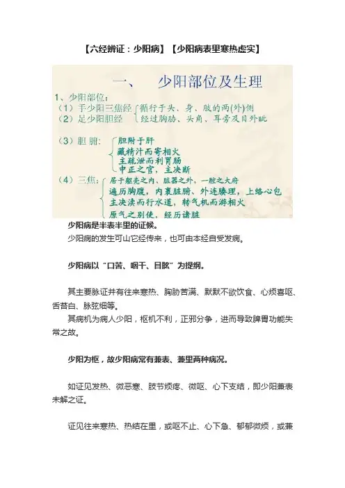 【六经辨证：少阳病】【少阳病表里寒热虚实】