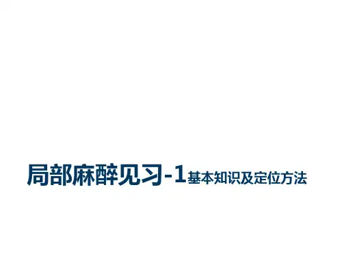 局部麻醉见习课件