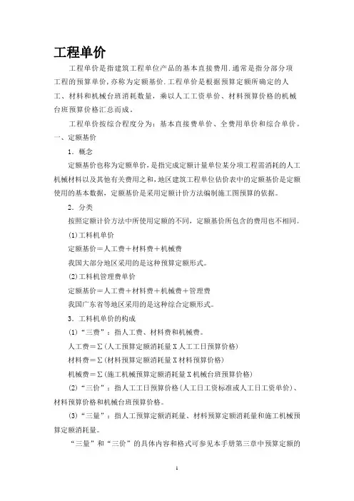 工程单价