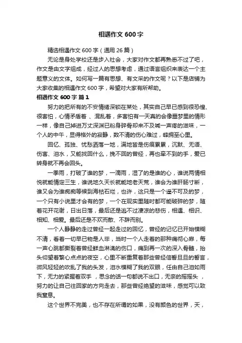 相遇作文600字