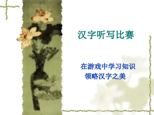 汉字听写比赛课件