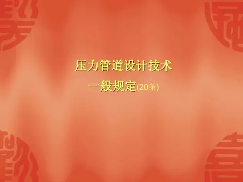 压力管道设计技术一般规定(20条)