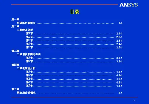 ansys有限元电磁场仿真分析教程