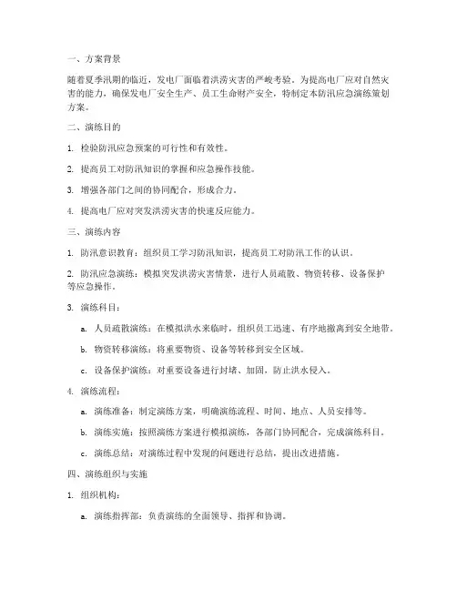 电厂防汛应急演练策划方案