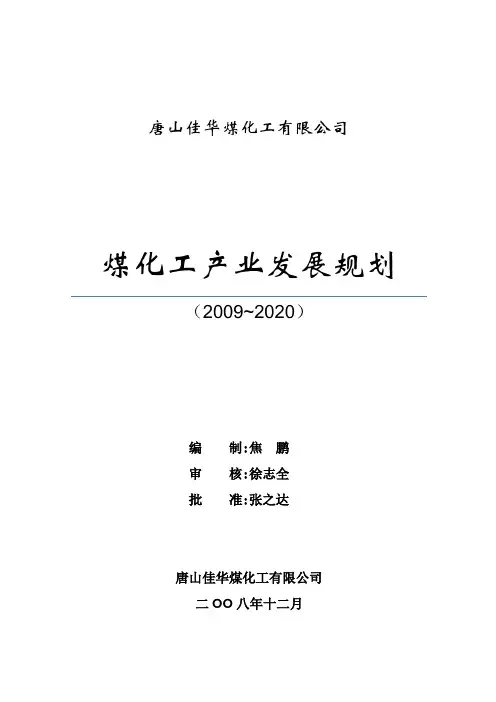 煤化工企业发展规划
