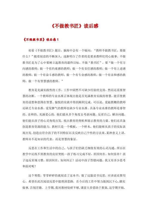 《不做教书匠》读后感