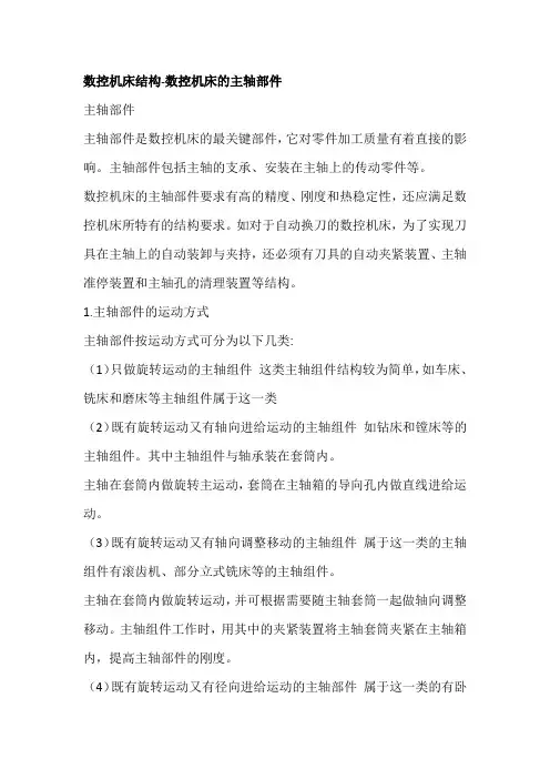 数控机床结构-数控机床的主轴部件