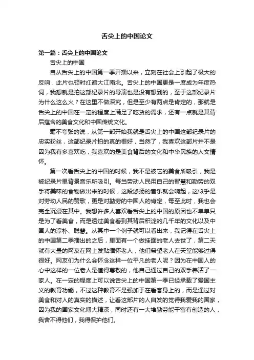 舌尖上的中国论文