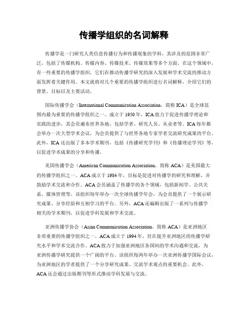 传播学组织的名词解释