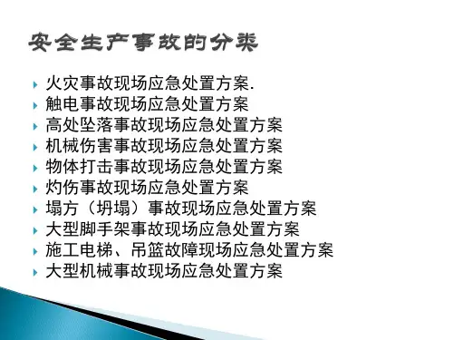 精选生产安全事故的应急处置培训课件