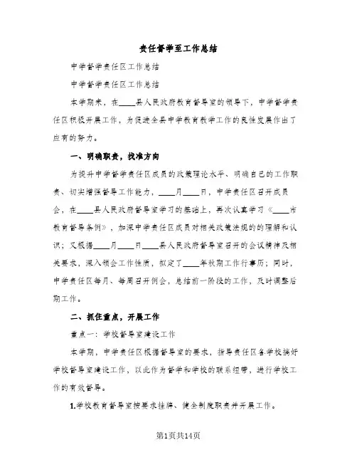 责任督学至工作总结（2篇）