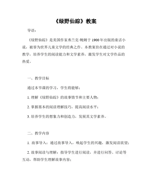 《绿野仙踪》教案