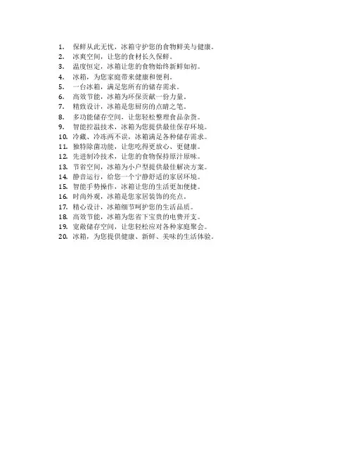 冰箱宣传语