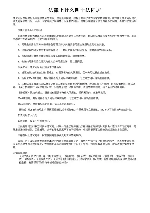 法律上什么叫非法同居