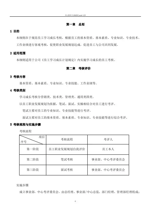 员工学习成长管理制度