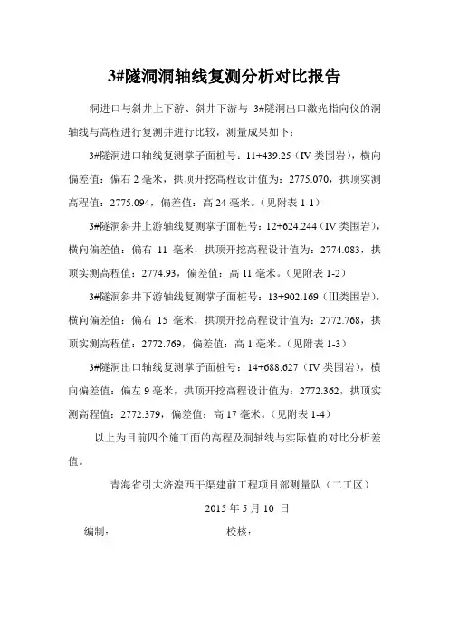 轴线复测报告