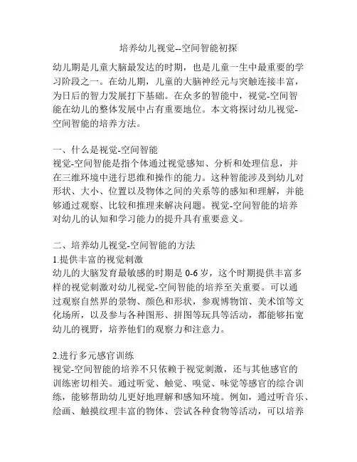 培养幼儿视觉--空间智能初探