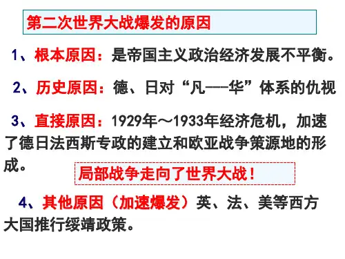 人民版高中历史选修三专题三 第二节第二次世界大战的爆发课件 (共39张PPT)