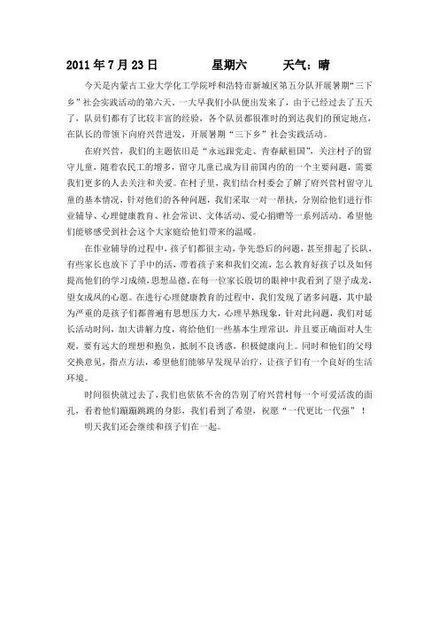 三下乡论文1