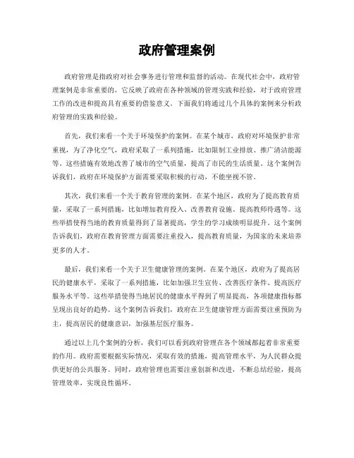 政府管理案例