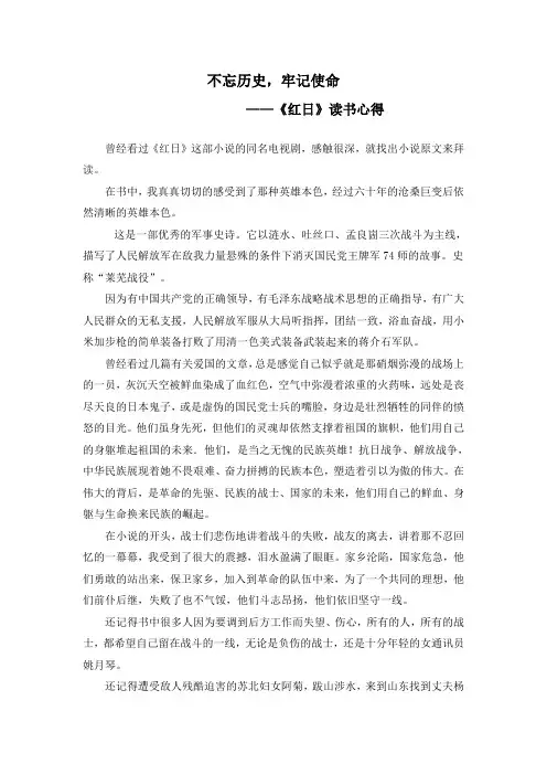 红日 读书心得