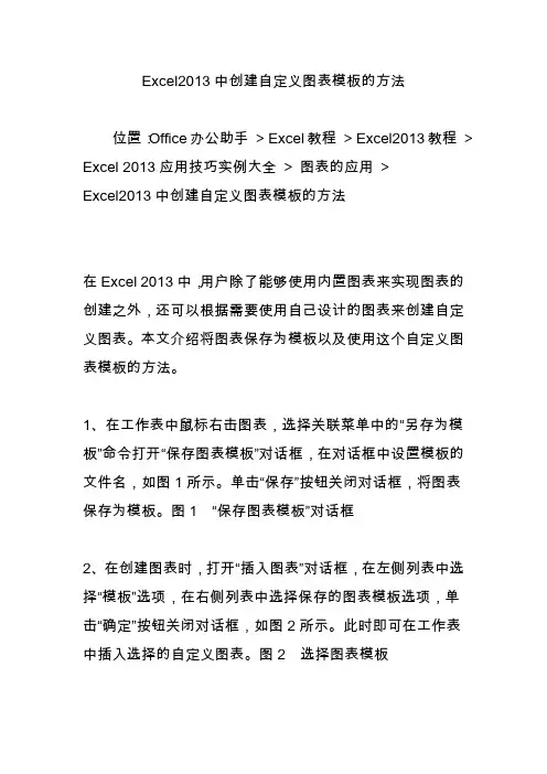 Excel2013中创建自定义图表模板的方法