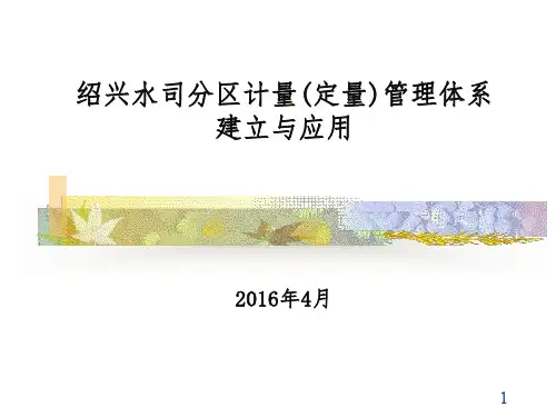 绍兴水司分区计量(定量)管理体系建立与应用