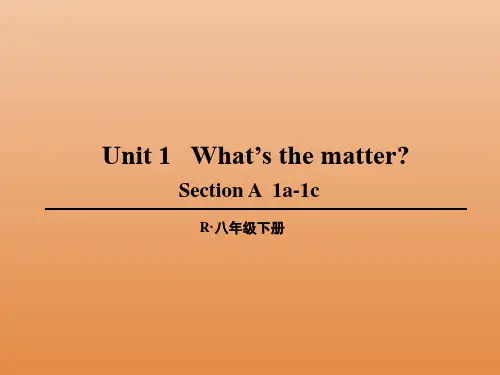 人教版八年级unit1 What's the matter第一课时1a-2d课件