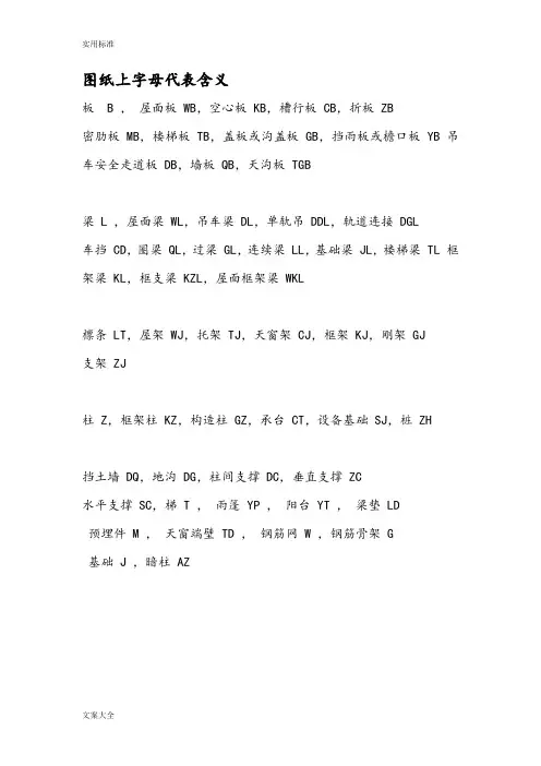建筑图纸上地符号字母所代表地意思