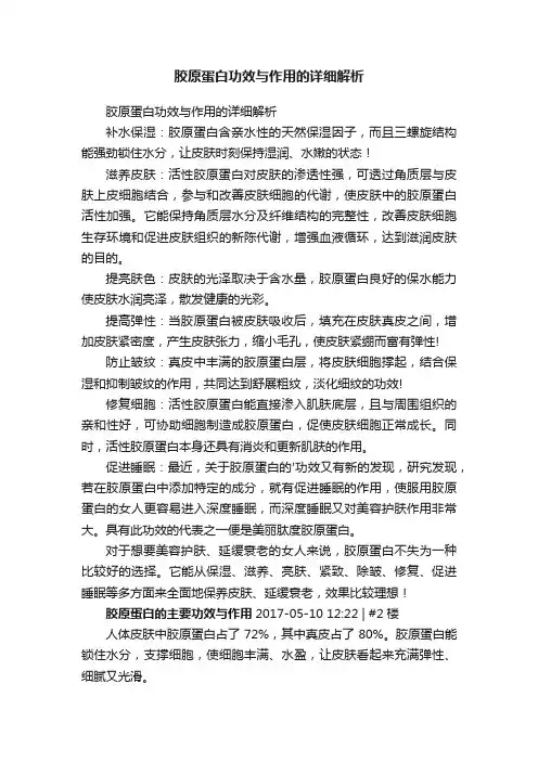 胶原蛋白功效与作用的详细解析