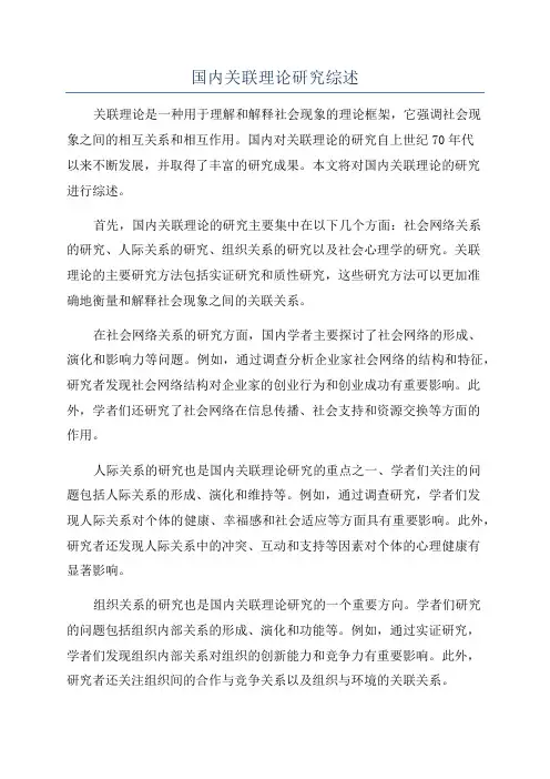 国内关联理论研究综述