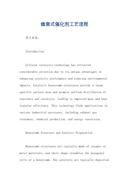 蜂窝式催化剂工艺流程