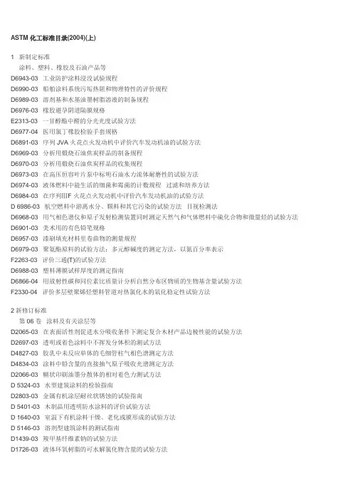 ASTM-2004标准目录