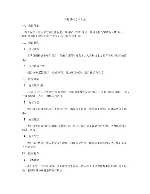 工程投标方案大全