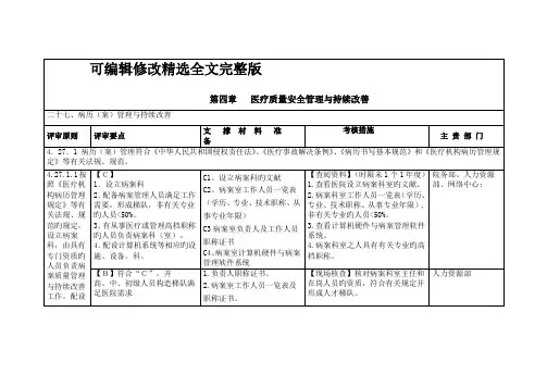 2022年三甲医院病案科三级评审资料【可修改文字】
