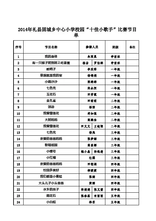 庆国庆歌曲大赛适合小学生的曲目