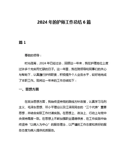 2024年的护师工作总结6篇