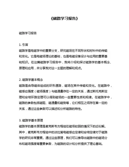 《磁路学习报告》