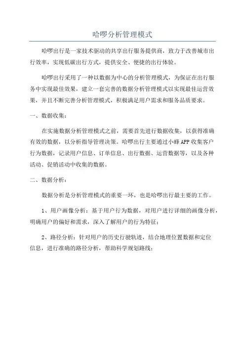 哈啰分析管理模式